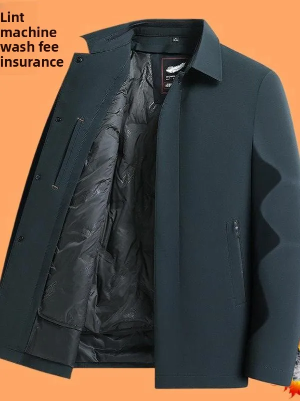 

Men's down Jacket Mid-Length Detachable Inner Vest 90 White Duck down Winter Coat Stand Collar Affordable Price