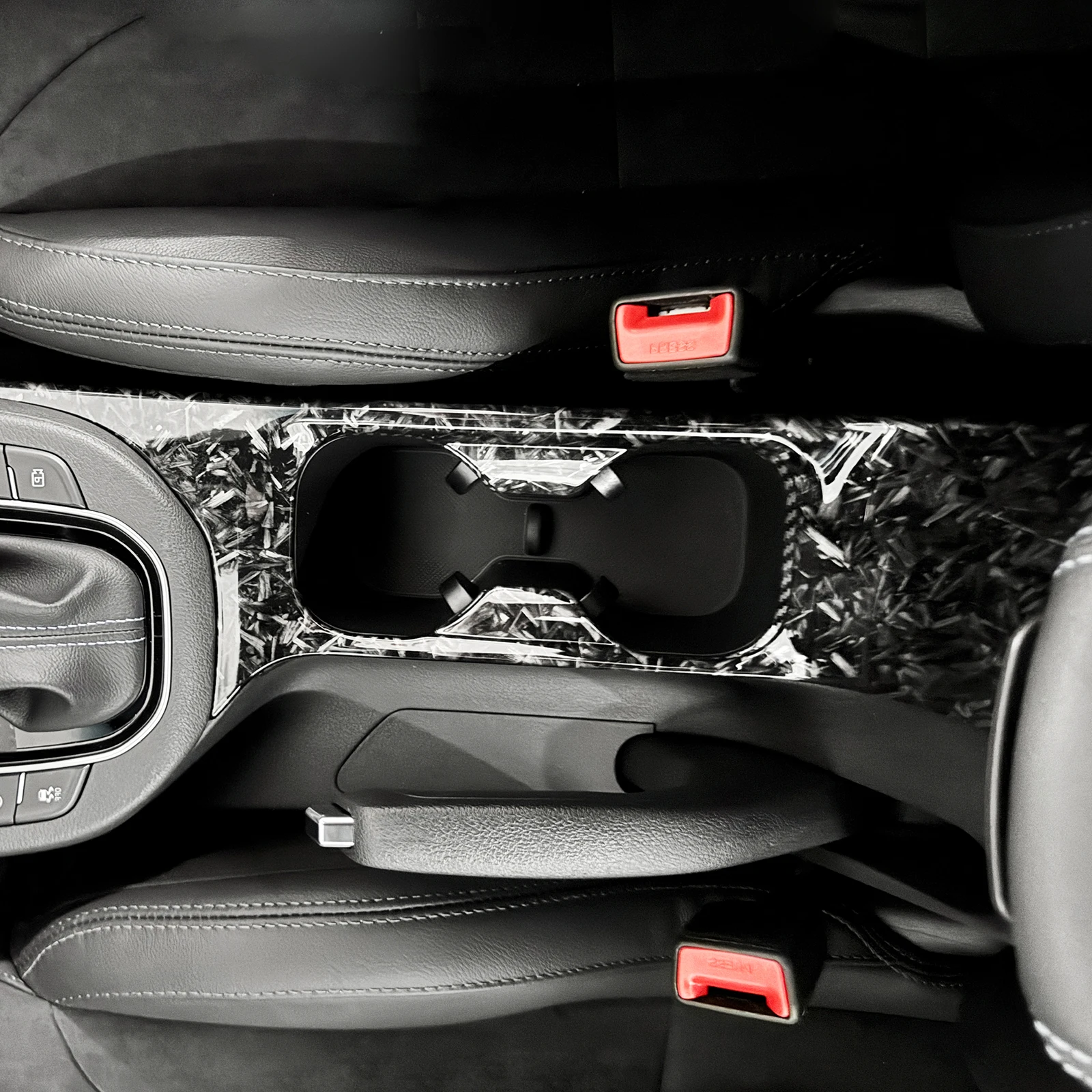 Forged Black Style Central Center Front Water Cup Holder Cover Trim For Hyundai i30 N 2019-2023 Accessories