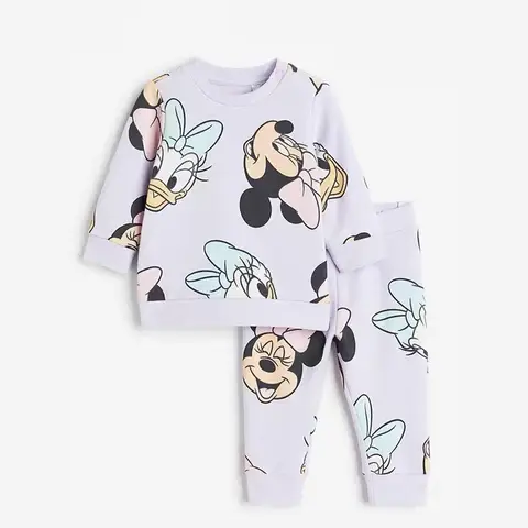 Minnie Sweatshirt+Sweatpants 2 Piece Set Autumn Clothing Autumn Pants New Cartoon Long Sleeve Outfits For Baby Boys Girls