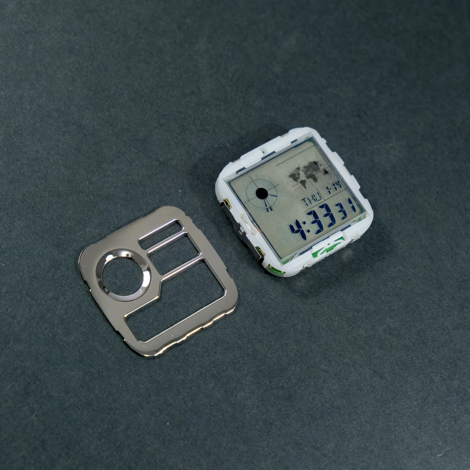 Royale Upgrade Mod Parts Combo Compatible with Casio AE1200 316L Stainless Steel Matte Silver Watch Case & Metal Faceplate view 5