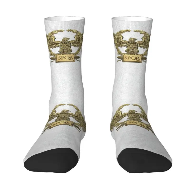 Custom Harajuku Gold Roman Imperial Eagle Socks Women Men Warm 3D Print SPQR Roman Army Football Sports Socks