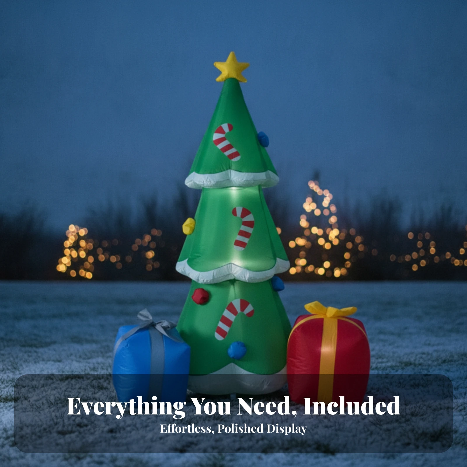 Inflatable Christmas Tree Waterproof Inflatable Christmas Tree with Gift Boxes Lightweight Tall for Yard, Entryway