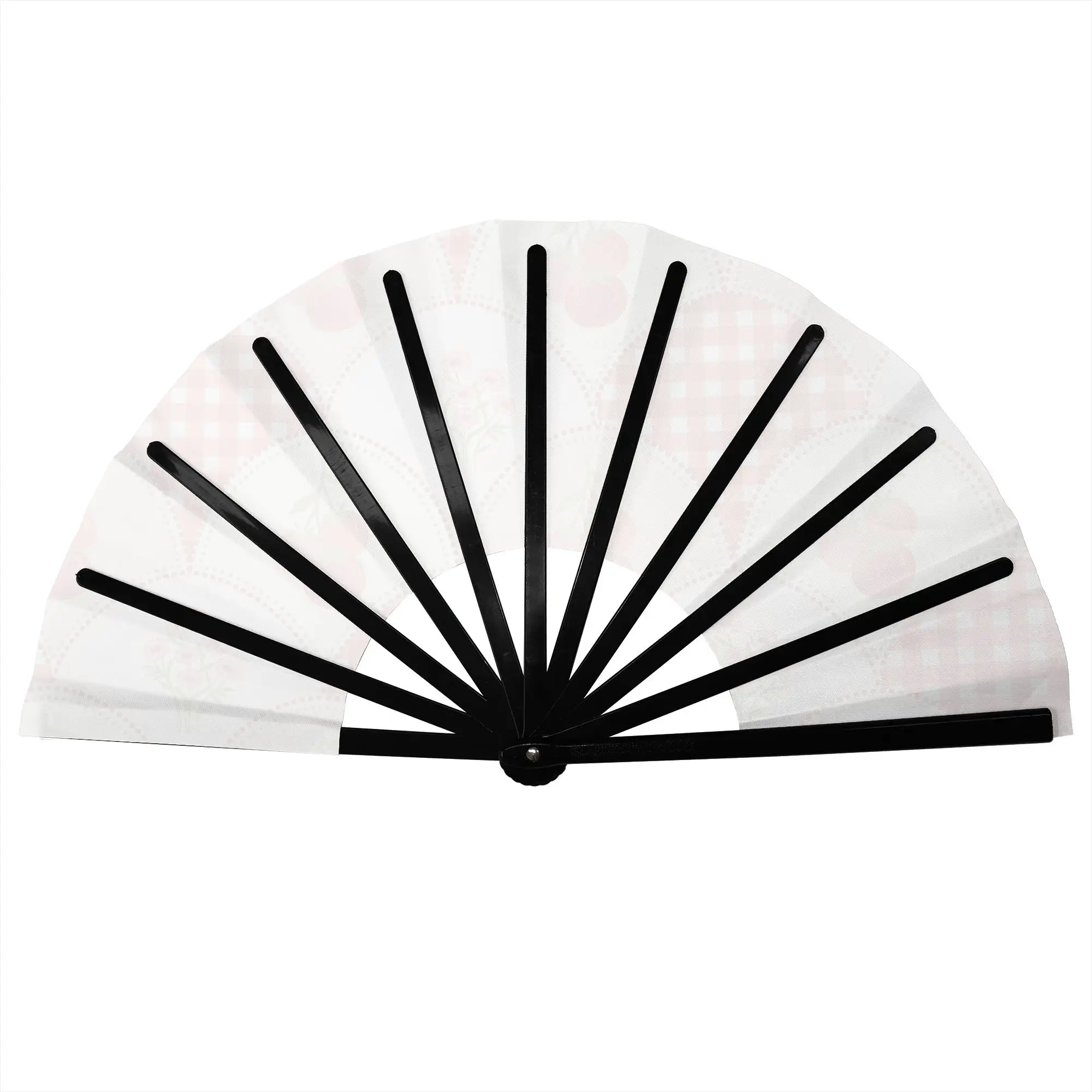Scalloped Tomato  Hand Fan Promotional Gift Party Double Dot Red And Beige  Durable Folding Fans Novelty Bulk Pack Fan