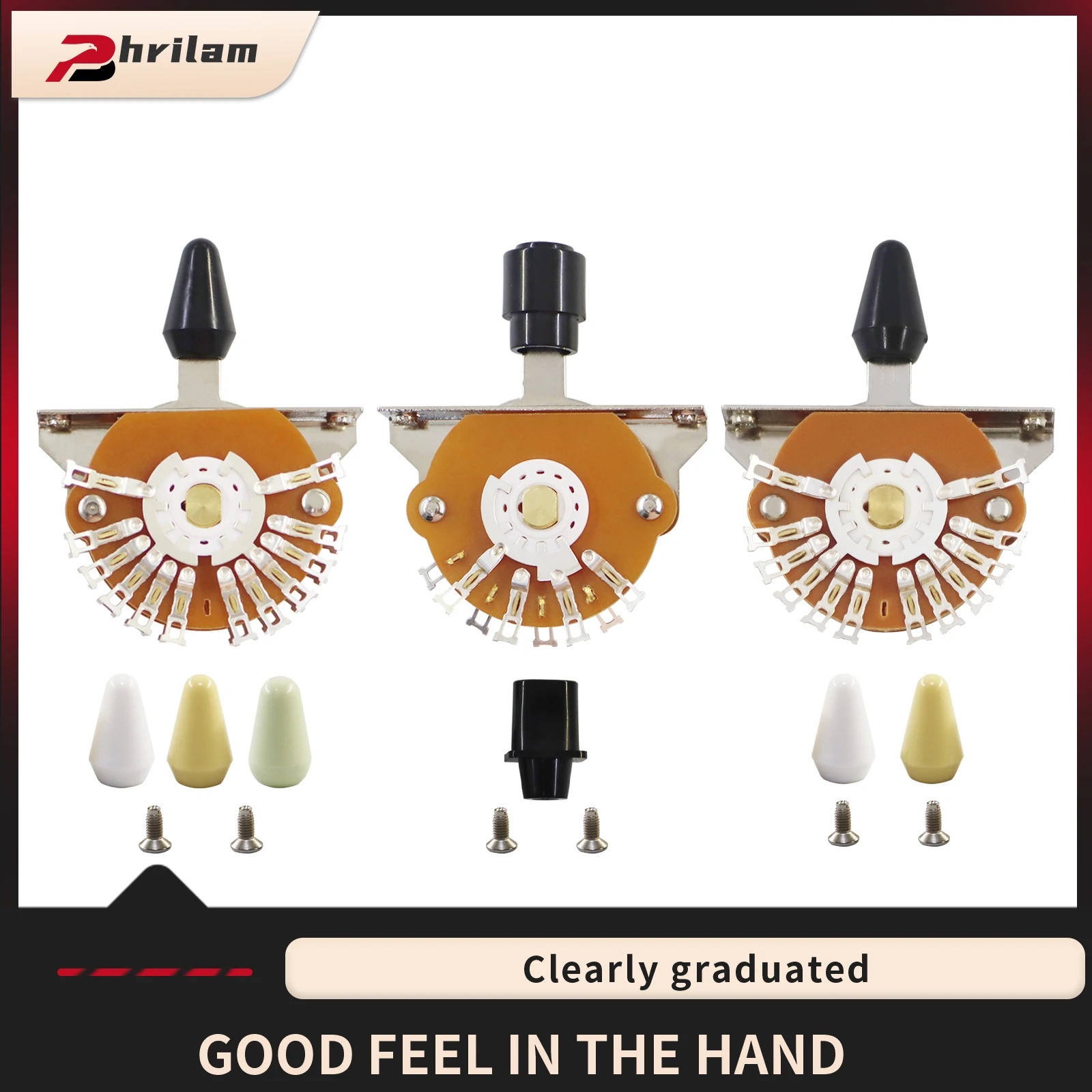PHRILAM 3way -8 Legs 5 Way Electric Guitar Switch Metal Plastic 1pcs Tips Switch with Screws Electric Guitar Accessories