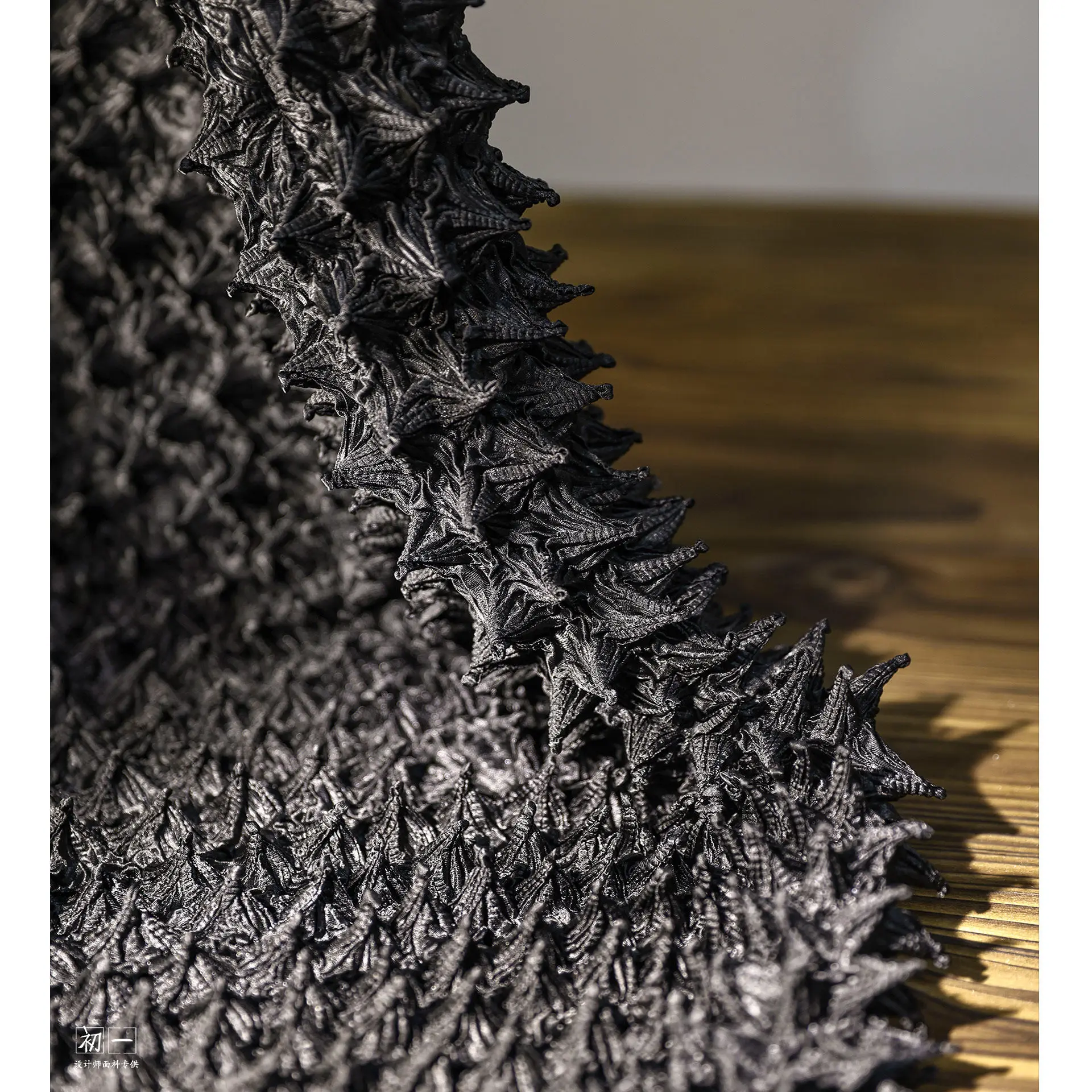 Thorn Three-Dimensional Texture Dark Style Heavy Industry Pleated Fabric Creative Handmade DIY Bag Clothing Designer Fabric