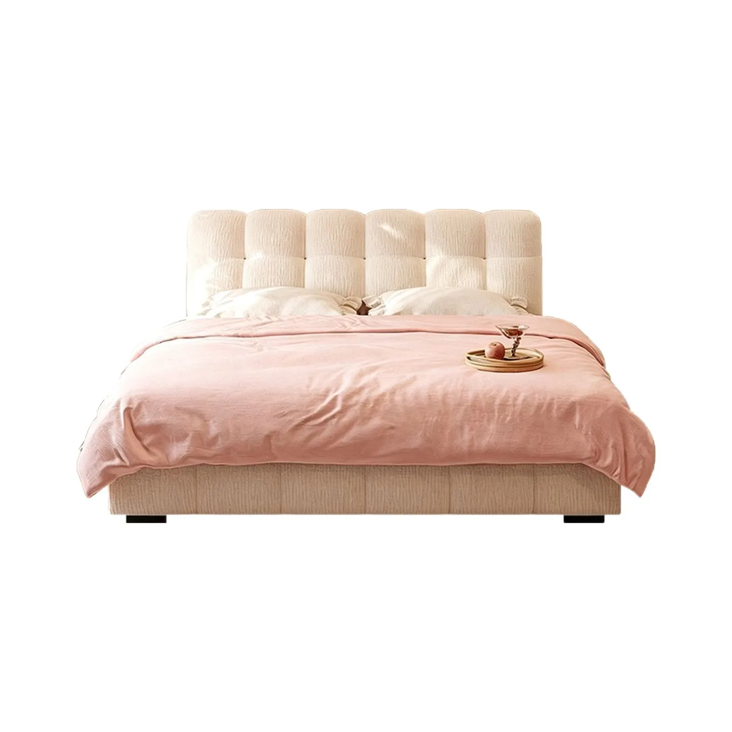 Bubble grid teddy velvet all-inclusive double bed cloud soft bag arc mother and baby girl master bedroom