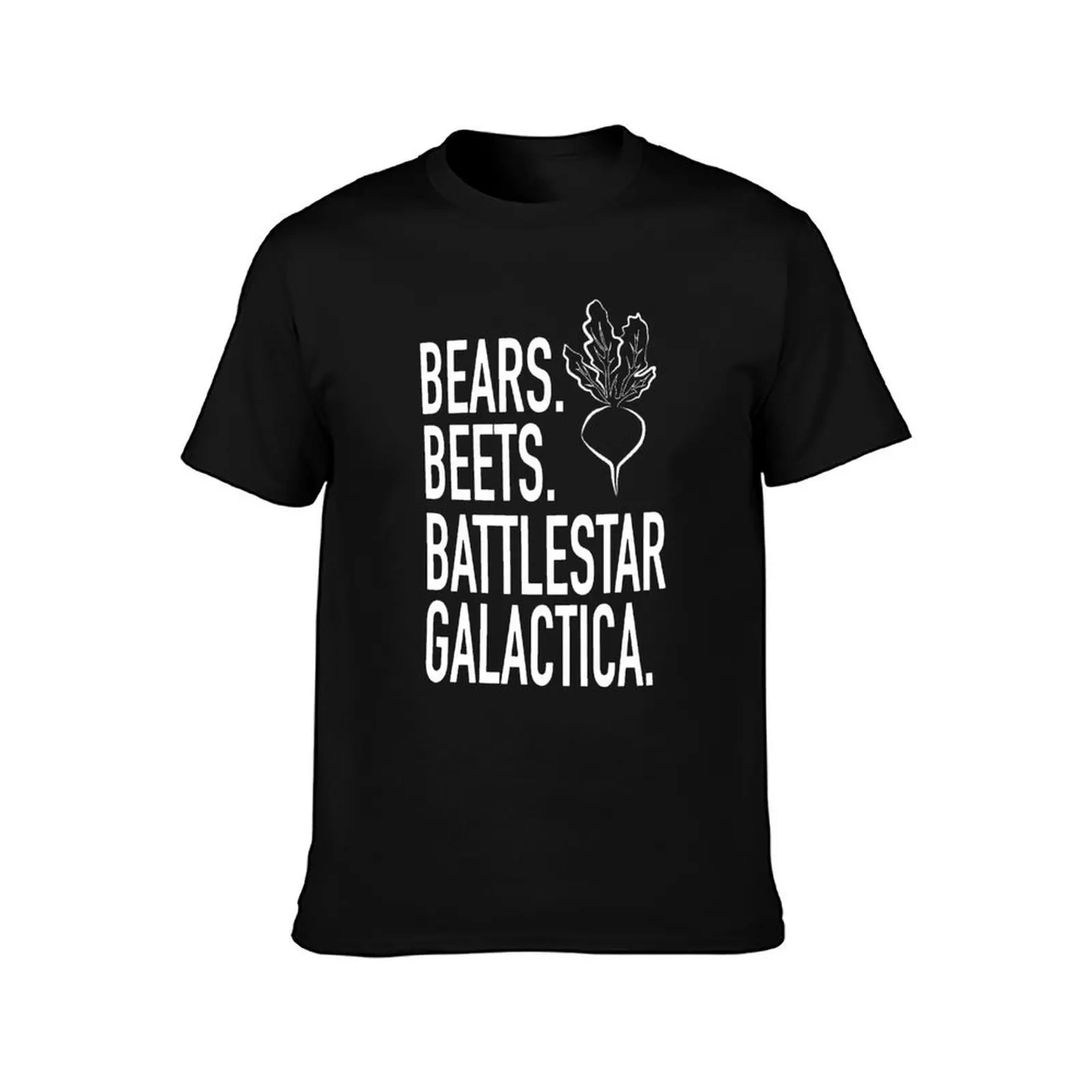 Bears. Beets. Battlestar Galactica. T-Shirt, Summer Casual Cotton Tee, Oversized Streetwear Tops, Vintage Graphic Print