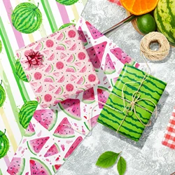 12pcs Cartoon Fruit Watermelon Gift Wrapping Paper Birthday Wrapping Decoration Baby Shower Party Crafts Gifts Packing Paper