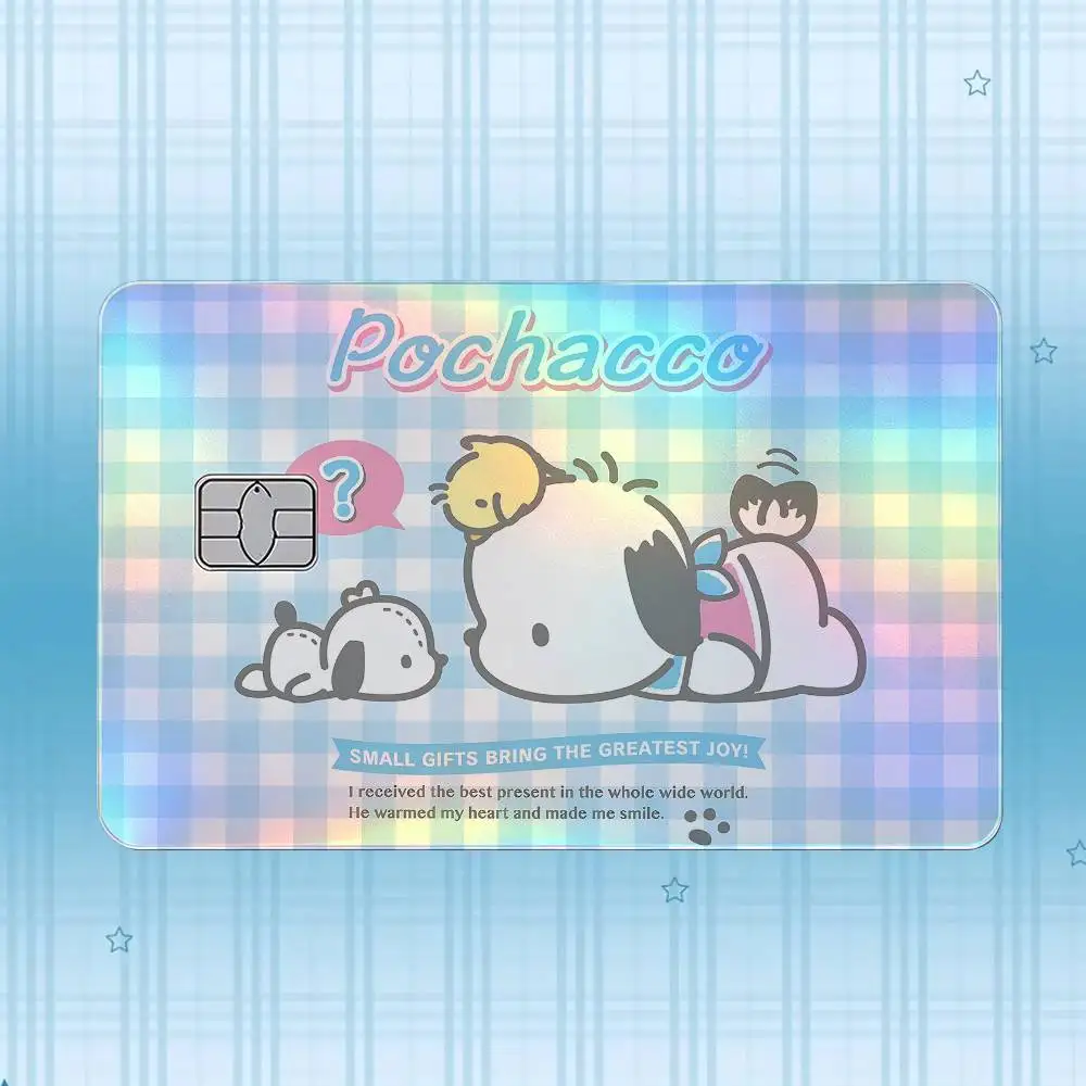 P-Pochacco Laser-Hologramm-Karten-Skin-Aufkleber für Kredit- und Debitkarten – 4 Stück/Set, wasserfester, kratzfester Schutz – Detail 6