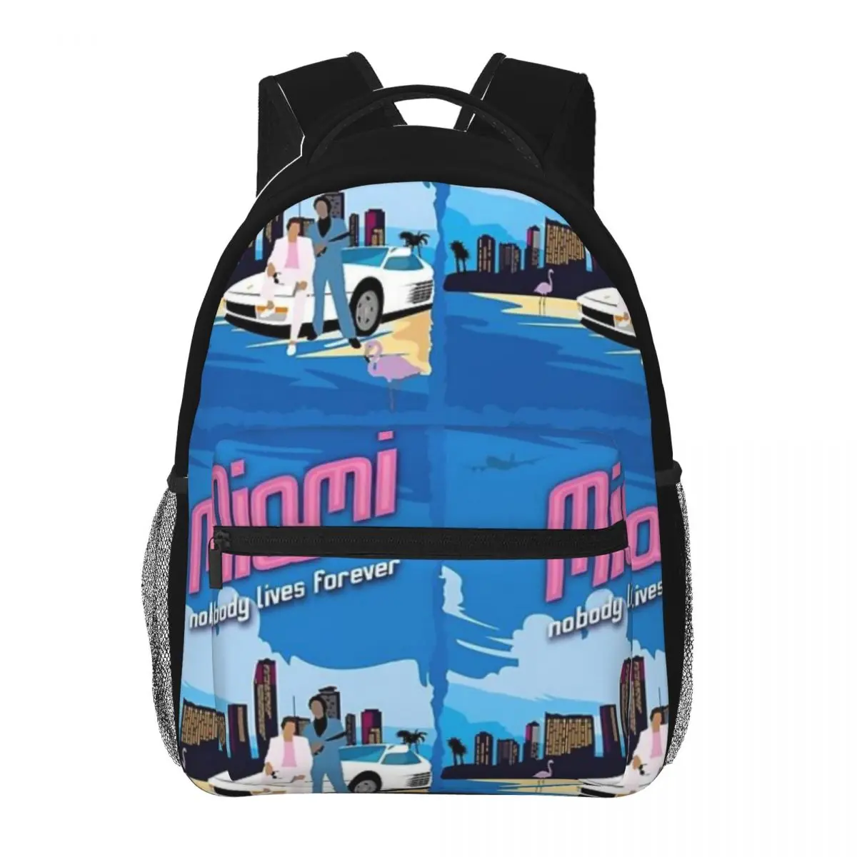 Mochila de Miami para hombre y mujer, morral escolar impermeable de 16 pulgadas para estudiantes, adolescentes y niños