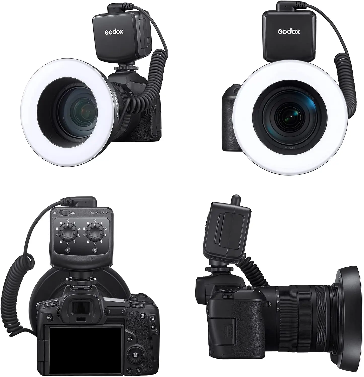 Godox RING72 Macro LED Ring Light with 8 Lens Adapter Rings for Canon Nikon DSLR Cameras