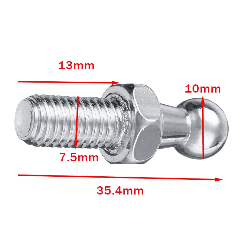 2pcs 10mm M8 Universal Boot Bonnet Lift Support Gas Strut End Fitting Ball Pin Joint Valve Spring Holders Accessor