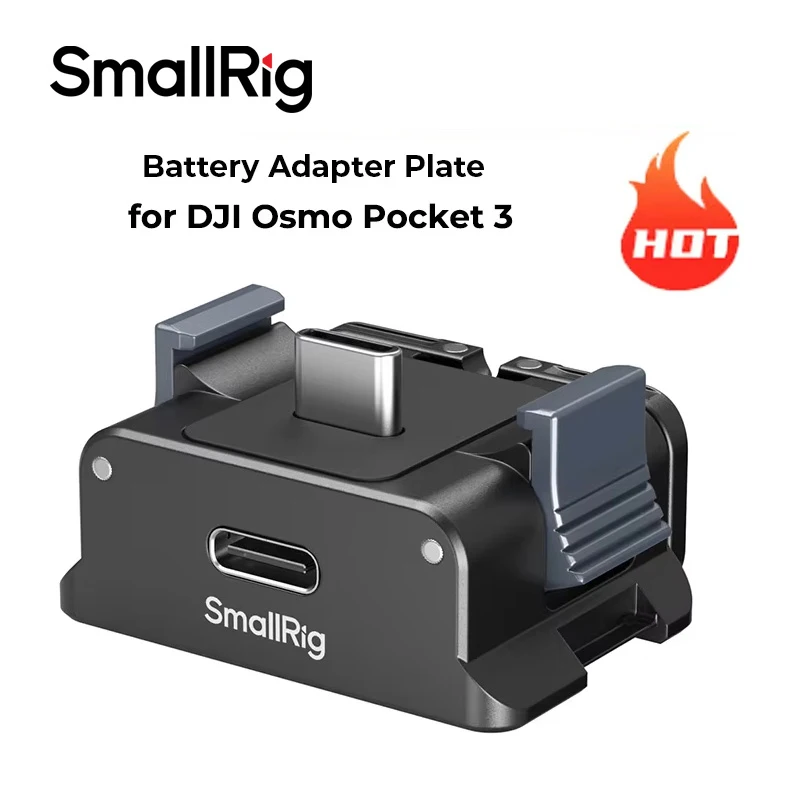 Płytka adaptera baterii SmallRig do DJI Osmo Pocket 3 z silikonową podkładką ochronną, interfejs 5-w-1 do kamer sportowych 5376 — zdjęcie produktu 7