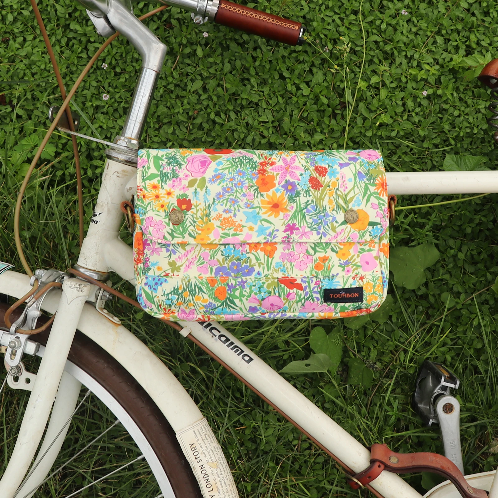 

Нейлоновая сумка на руль велосипеда Tourbon в стиле ретро, сумка для хранения верхней трубки велосипеда, многоцветная одинарная сумка-корзина, аксессуары для уличного велоспорта