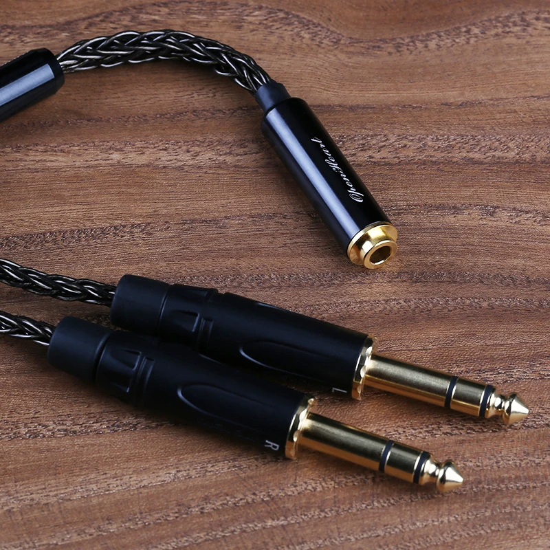 كابل محول سماعة الرأس المتوازن OPENHEART لـ RME TEAC Dual 6.35 مم إلى 4.4 مم أنثى إلى مزدوج 6.35 مم كابل أنثى 1/4 إلى 4.4