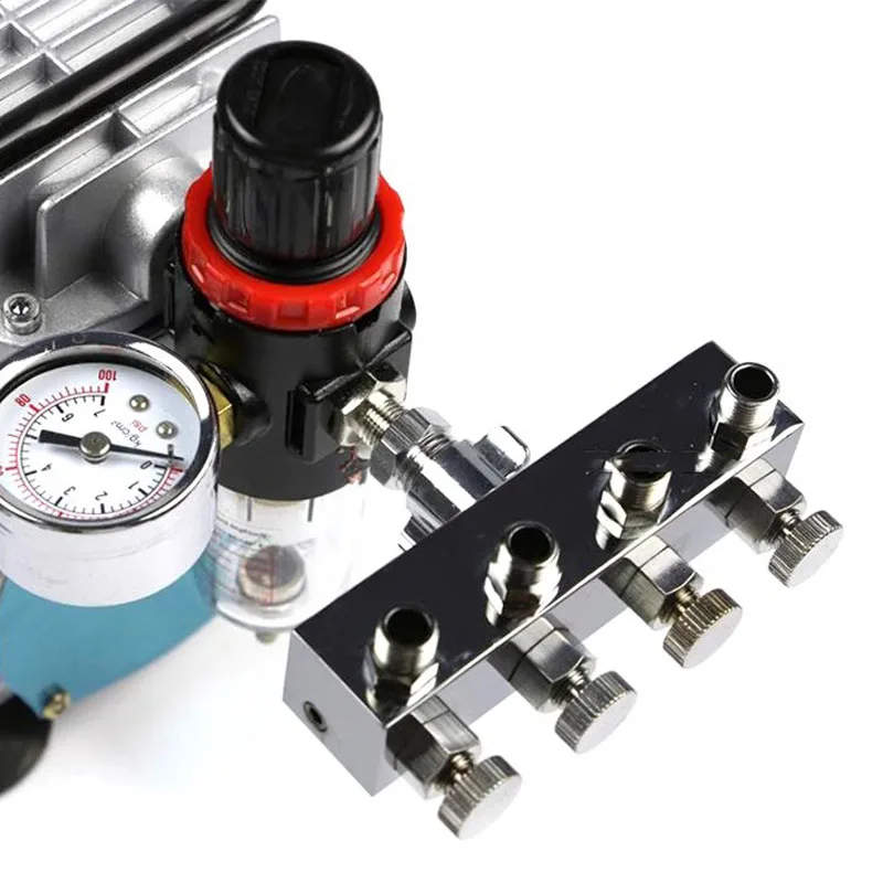 Multi-Channel 1 to 4 Connectors Independent Air Flow Adjustment Air Pump Adapter Spray Gun Connector Stainless Steel Adapter