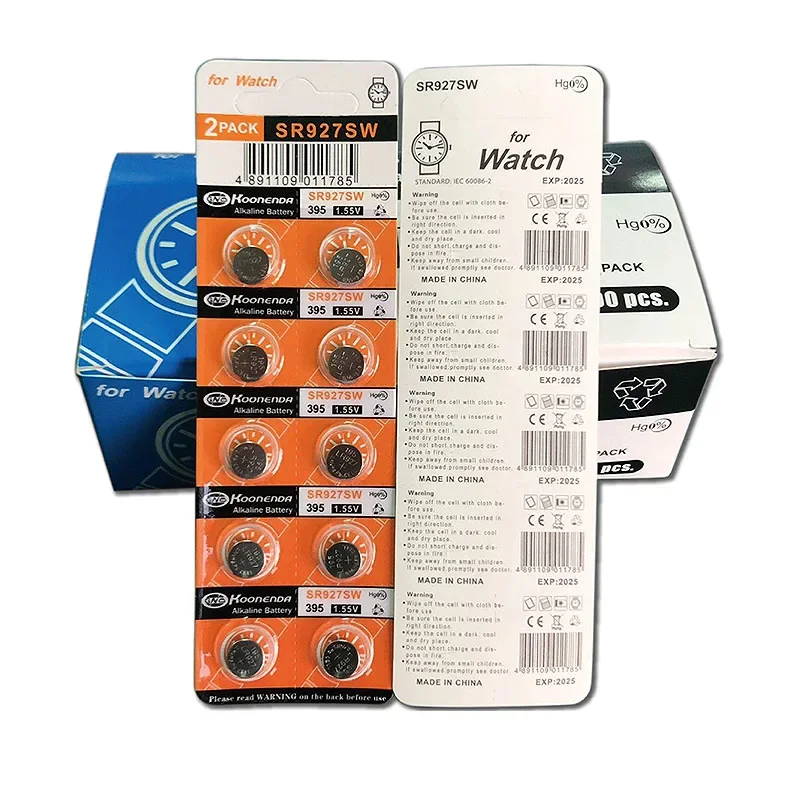 10-50PCS SR927W LR927 AG7 395 Button Pilas Batteries SR927 LR57 399 395A 1.55V Alkaline Coin Cell for Clock Watch Battery New