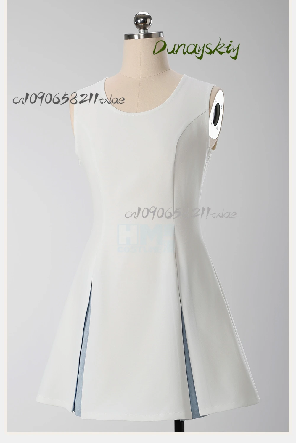 ^ فستان Sakura Kinomoto COS - زي تاريخ أزرق وأبيض مع شعر مستعار لمؤتمرات الرسوم المتحركة/الهالوين/الارتداء اليومي