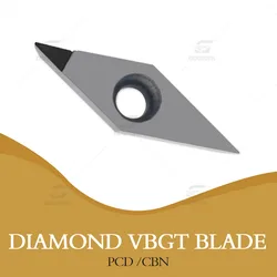 2PCS VCGT110302 VBGT160401 VBGT110301 PCD Turning Blade VBGT110301 VCGT080204 VCGT110302 CBN Turning Tool CNC Lathe Cutting Tool