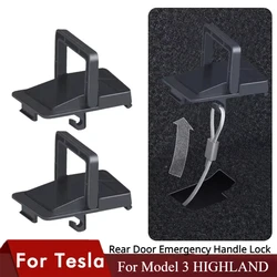 2PCS Car Door Emergency Handle for Tesla New Model 3 Highland 2025 Rear Door Physical Mechanical Door Lock Unlock Puller Button