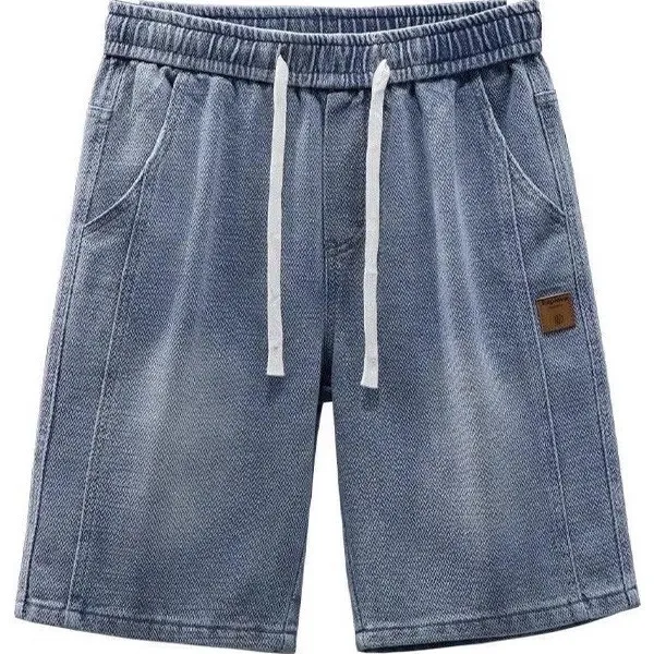 2025 New American Retro Men's Denim orts Summer Thin Loose Straight Five-Point Casual orts Youth Daily Wear Comfortable