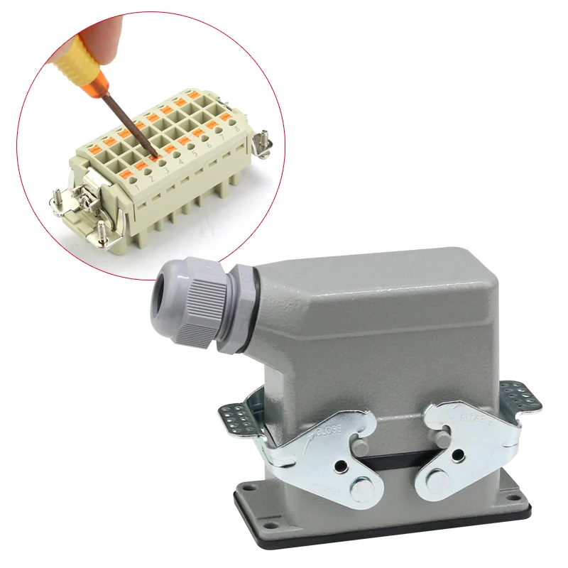 WZAZDQ Heavy Duty Connector (Shrapnel Crimp Connection) 6-10-16-24-32-48 Core Pin Industrial Waterproof Aviation Plug Socket