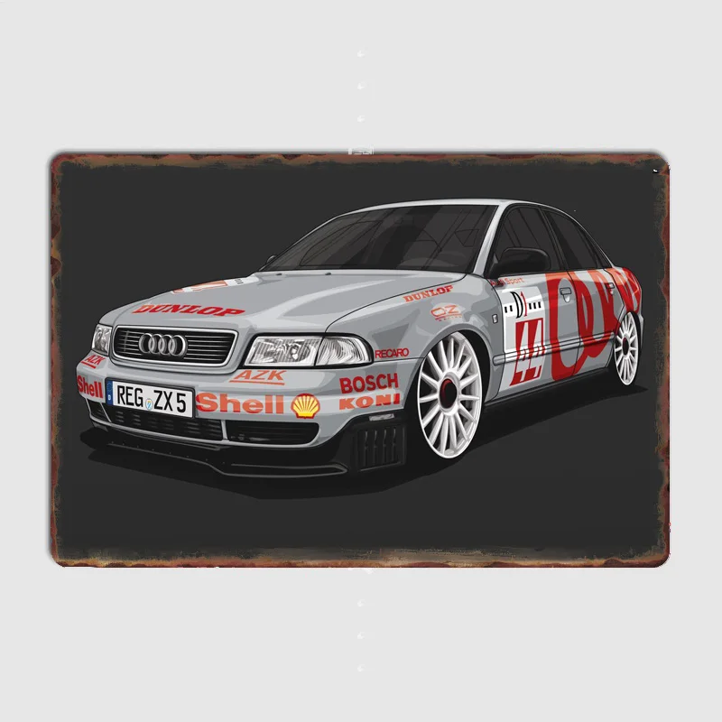 Luxury A4 Quattro STW DTM Racing and Rally Car Metal Poster indoor outdoor Home Bedroom Bar Tin Sign Room Decor Wall Decor