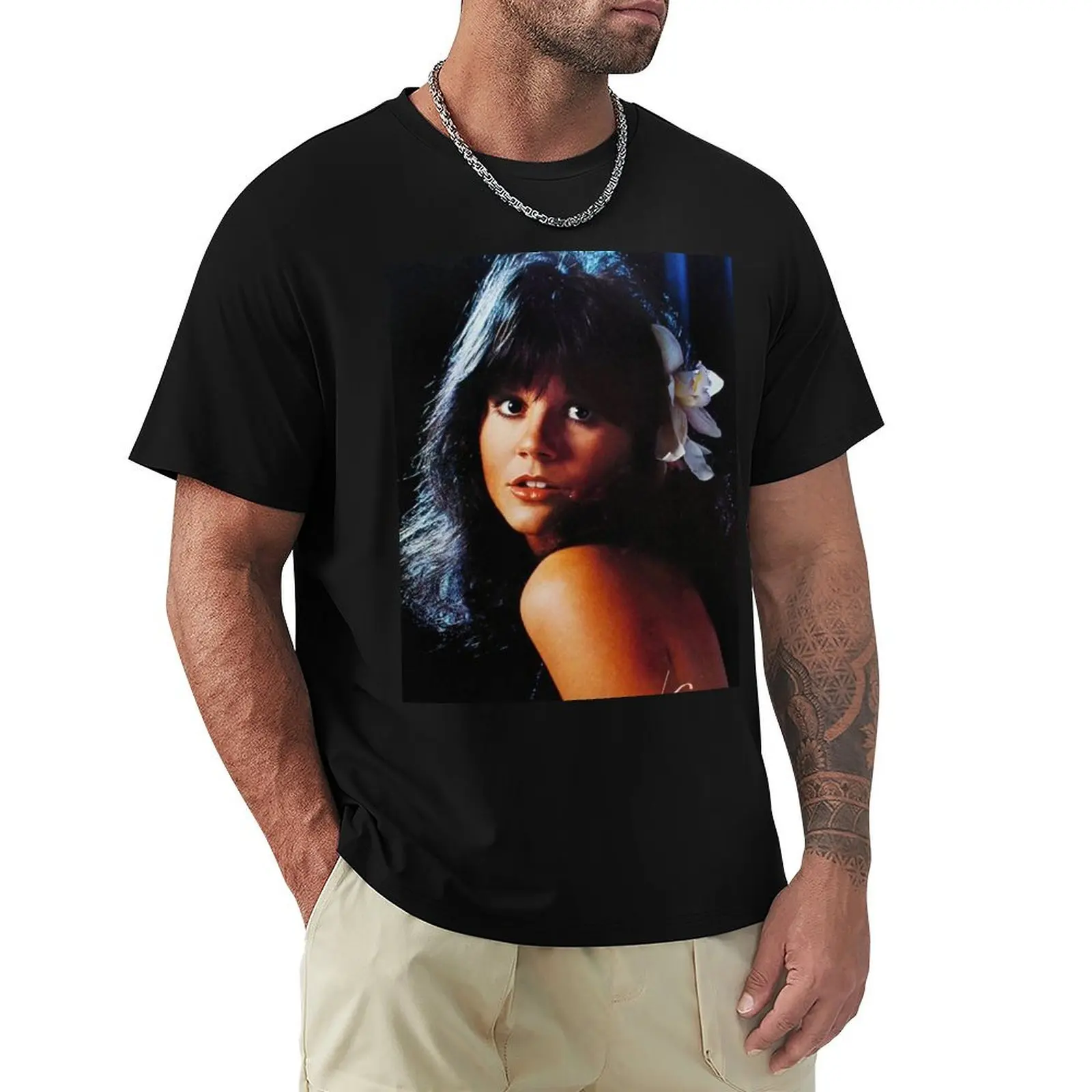 

Linda Ronstadt Beautiful Pict Poster T-Shirt Plus Size Loose Short Sleeve Top