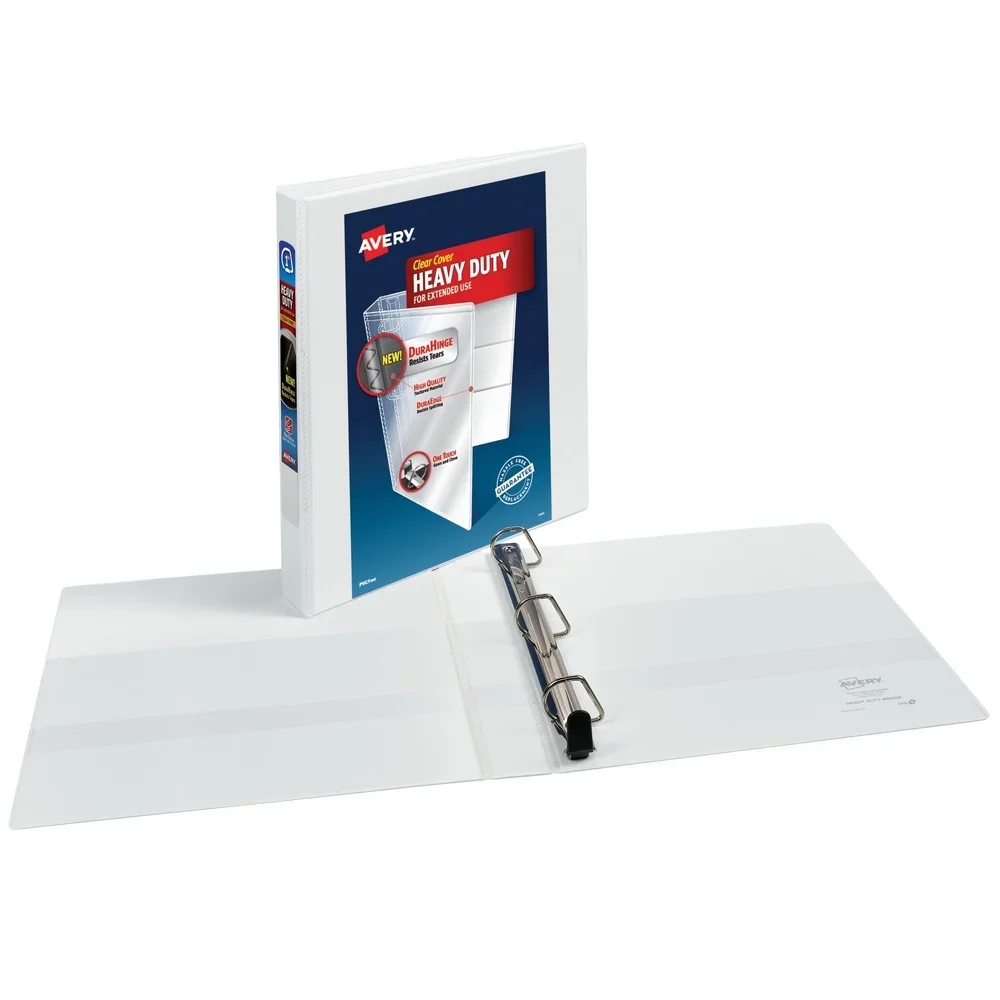 Heavy Duty View Binder One Touch Slant Ring 1 Inch 250 Sheets DuraEdge Technology Archival Safe Linen Texture