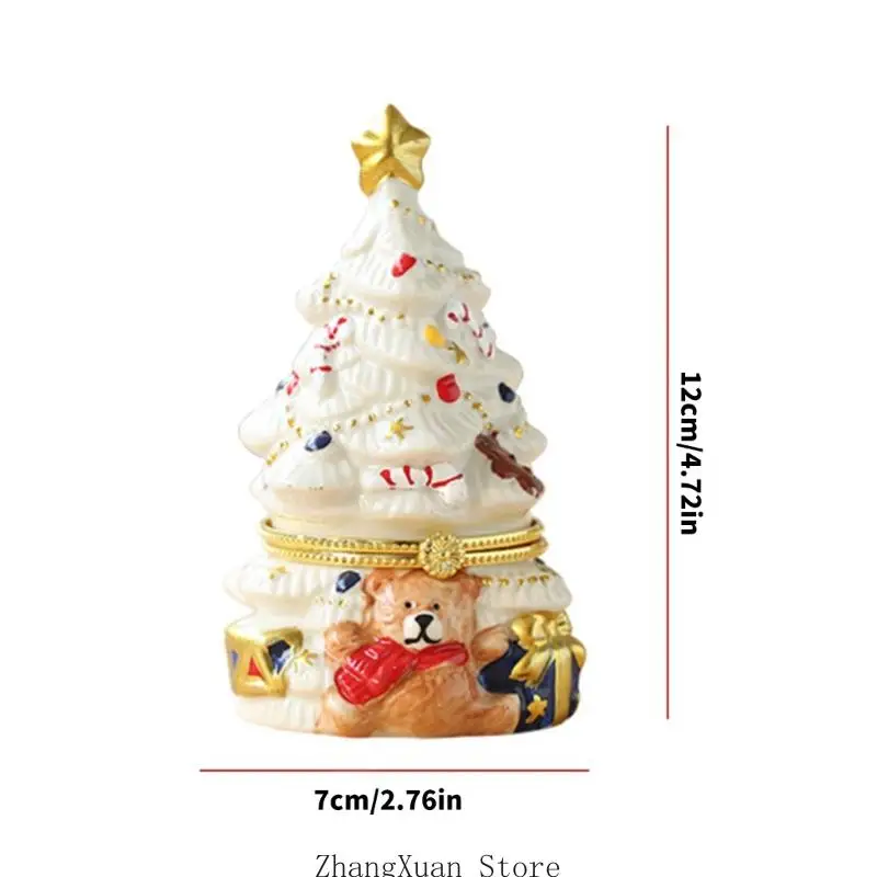 Weihnachtsbaumförmiger Keramik-Schmuckhalter mit erhabenem Festtagsdetail 3XUF – Detail 6