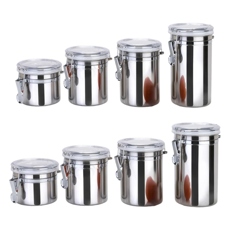 Modern Steel Storage Canisters Space Saving Measuring Cup Storage Canister Plastic Storage Tank for Freshness