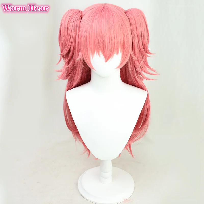 Momoi Airi synthetische Perücke Anime lang 70cm rosa Doppel Pferdes chwanz Clips Cosplay Perücke Haarnadel hitze beständige Haar Party Perücken Perücke Kappe