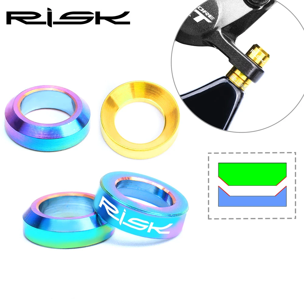 

RISK MTB M6 Titanium Alloy Concave and Convex Gasket Brake Clamp XT Disc Brake Fixing XTR Bicycle Screw