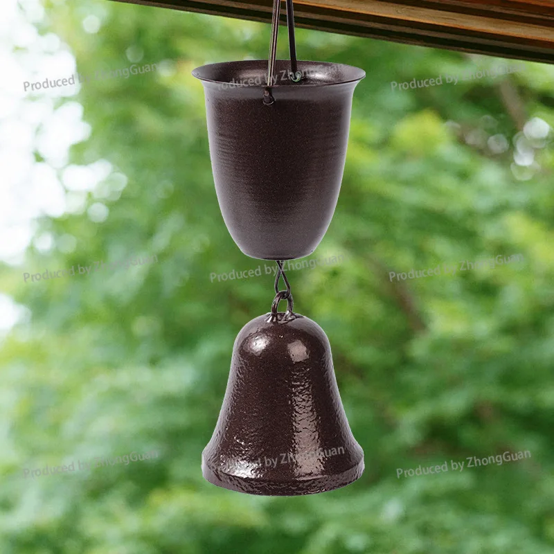 Iron Bell Southern Cast Iron Metal Wind Chime Pentagonal Flower Bell Scenic Area Temple Gift Pendant Hanging Decoration