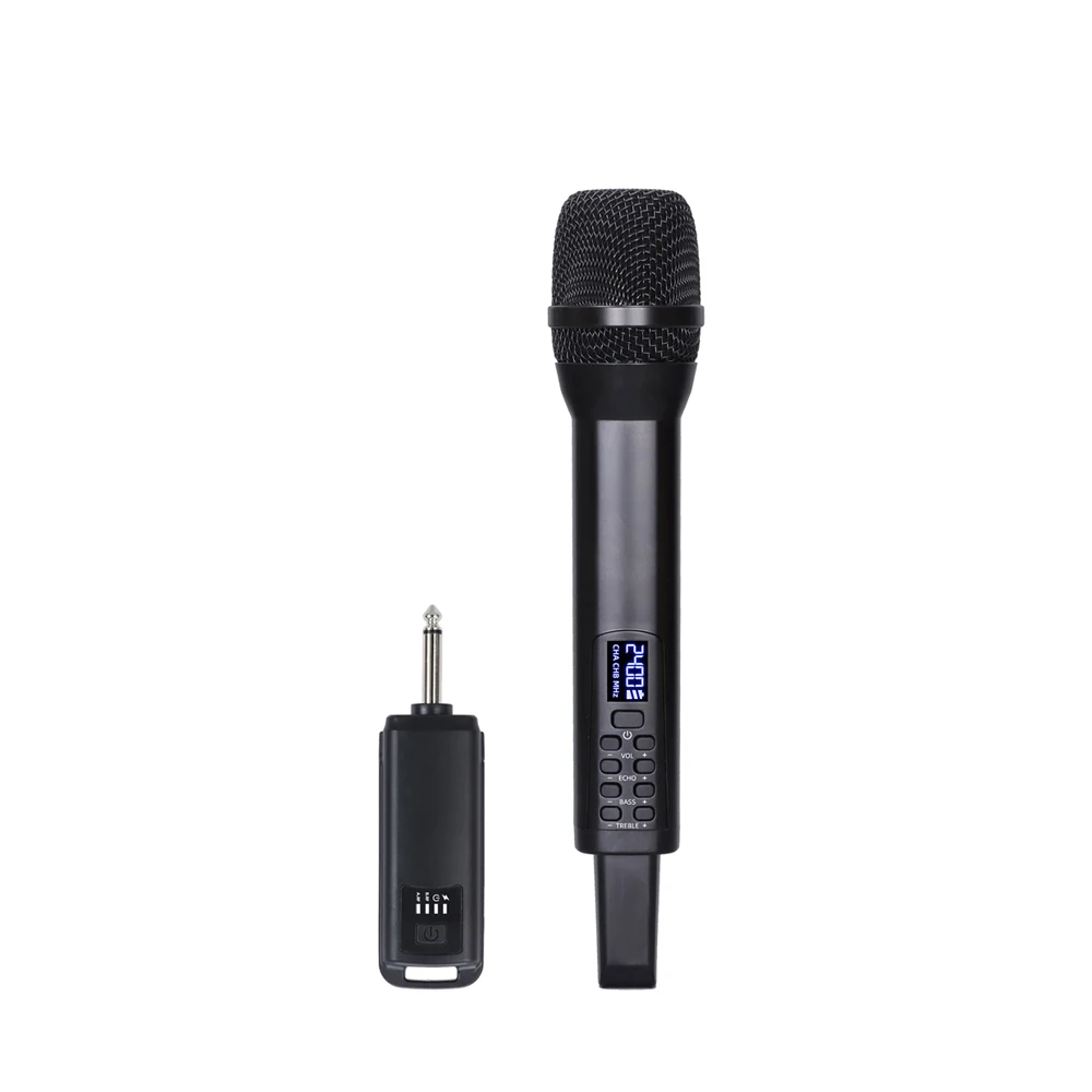 

Professional Portable Karaoke Echo Bass 2.4 Ghz Wireless Microphone Rechargeable
