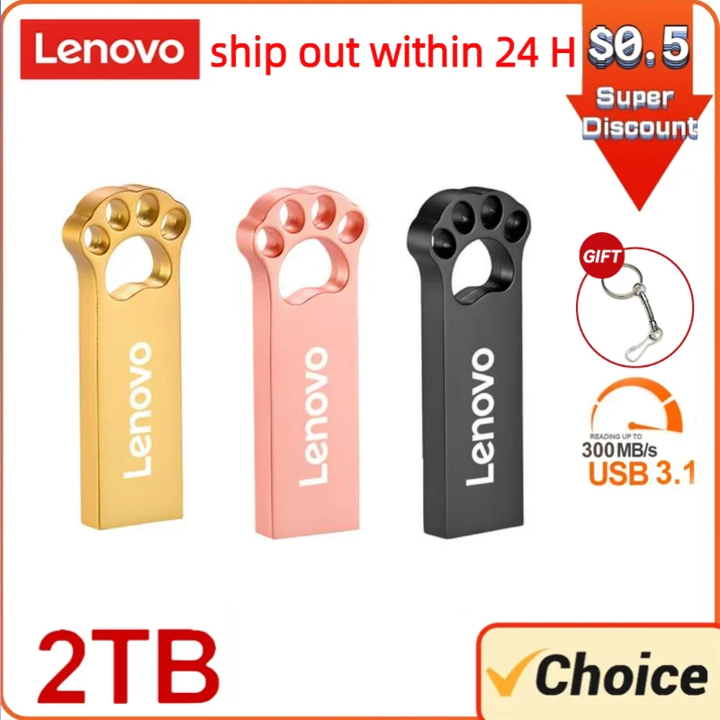 Lenovo 2tb USB 3.0 Flash Drive High Speed Pen Drive 1tb Usb 3. 0 Memory Stick 512gb 128GB Flash Pendrive Metal Memoria Usb Disk