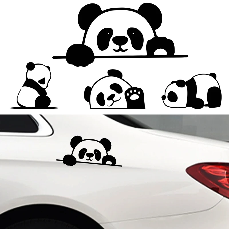 BLKUOPAR Peeking Panda Car Stickers Vinyl ATV Creative Decal Cute Occlusion Scratch Refrigerator Air Conditioner Car Accessories