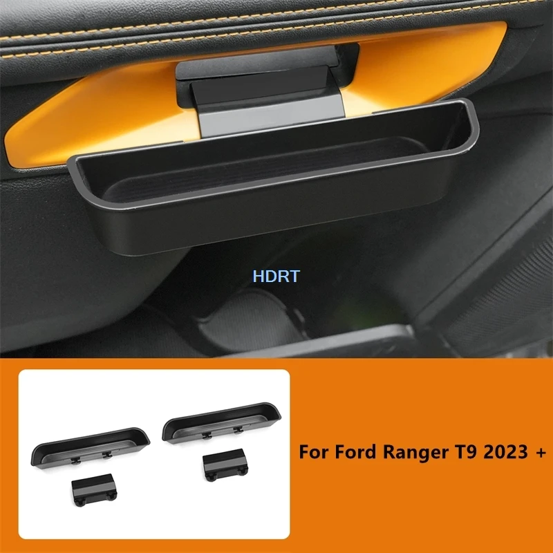 Car Style Inner Door Handle Storage Box Pad Container Organizer Cover For Ford Ranger T9 2023 + Protector Decoration Accessories