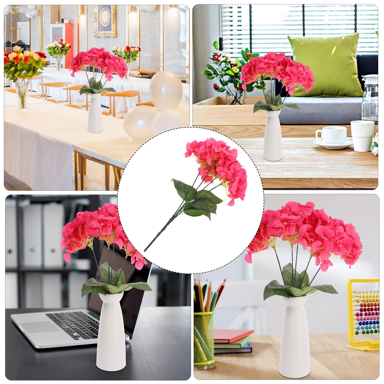 

Artificial Hydrangea Flowers Realistic Faux Stems For Wedding Decor Party Home Floral Arrangements Centerpiece Fake Bouquet