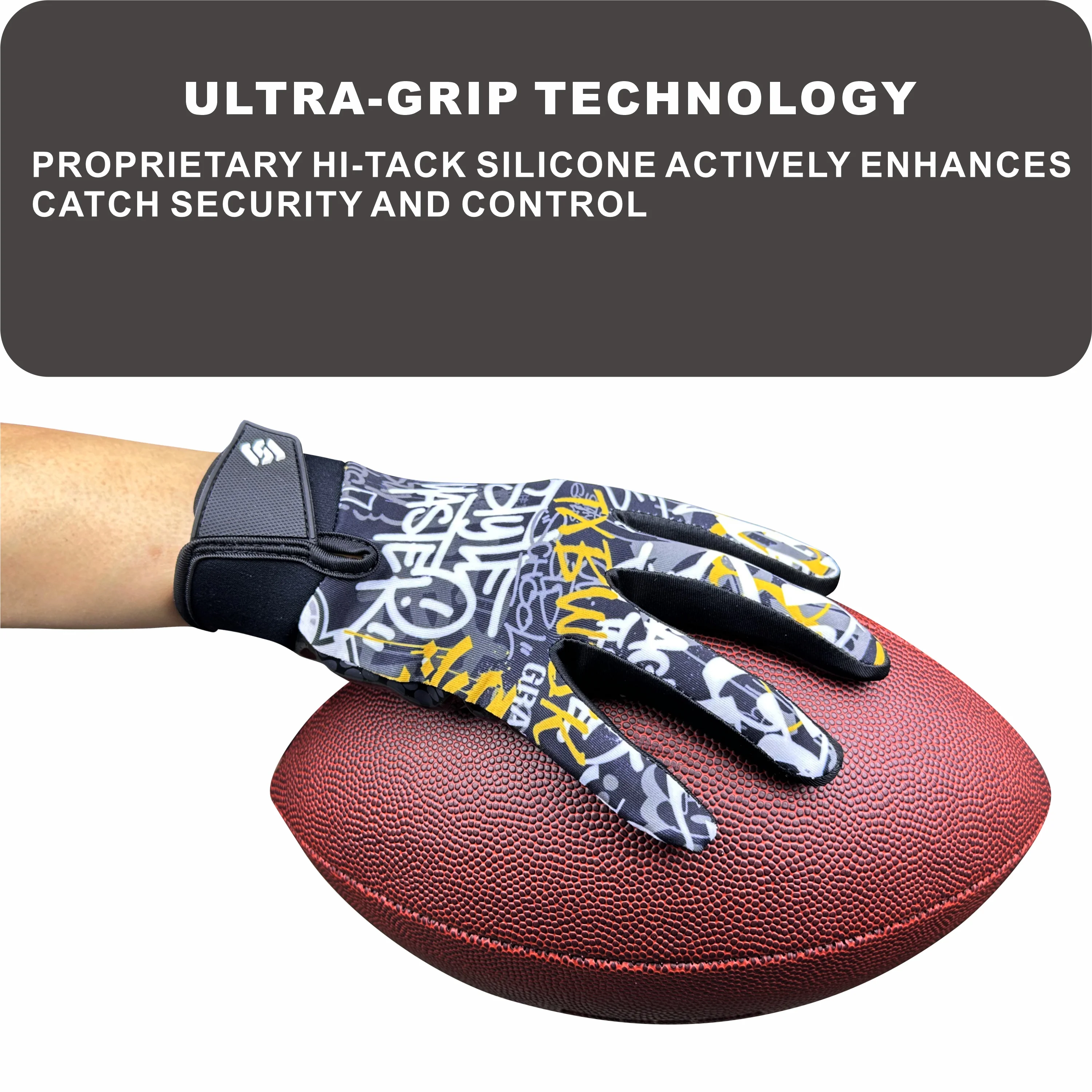 قفازات الرجبي عالية اللصق للجنسين قبضة اليد الخلفية القابلة للتنفس معززة لكرة القدم الأمريكية وتدريبات الرجبي والمباريات #4