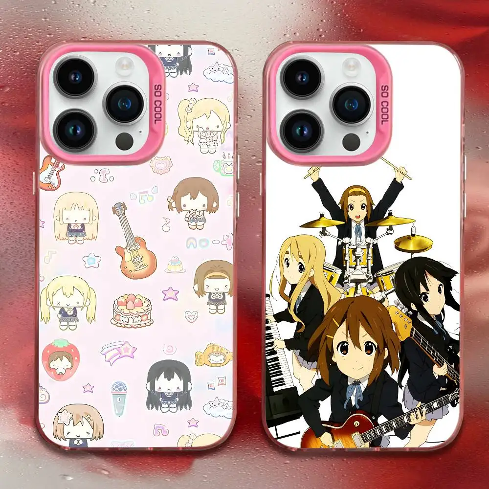 

Anime K-ON Girls Cute Phone Case For iPhone 17,16,15,14,13,12,11,Mini,Pro,E,MAX Pink Candy Matte Shockproof Cover