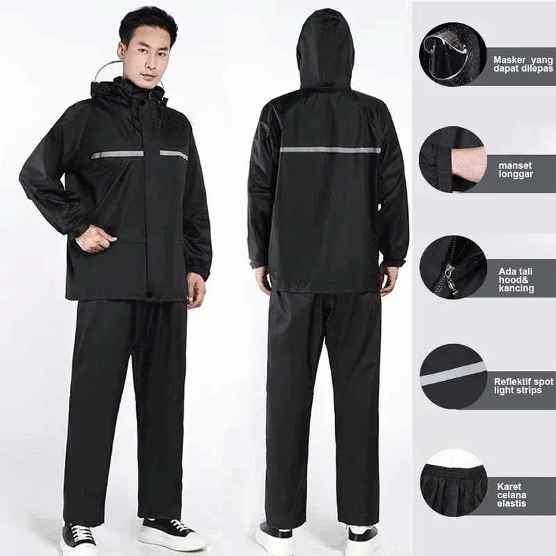 Full Body Storm Protection Reflective Rain Suit Split Raincoat for Motorcycle Delivery Bodysuit Riding Adult Waterproof Gear