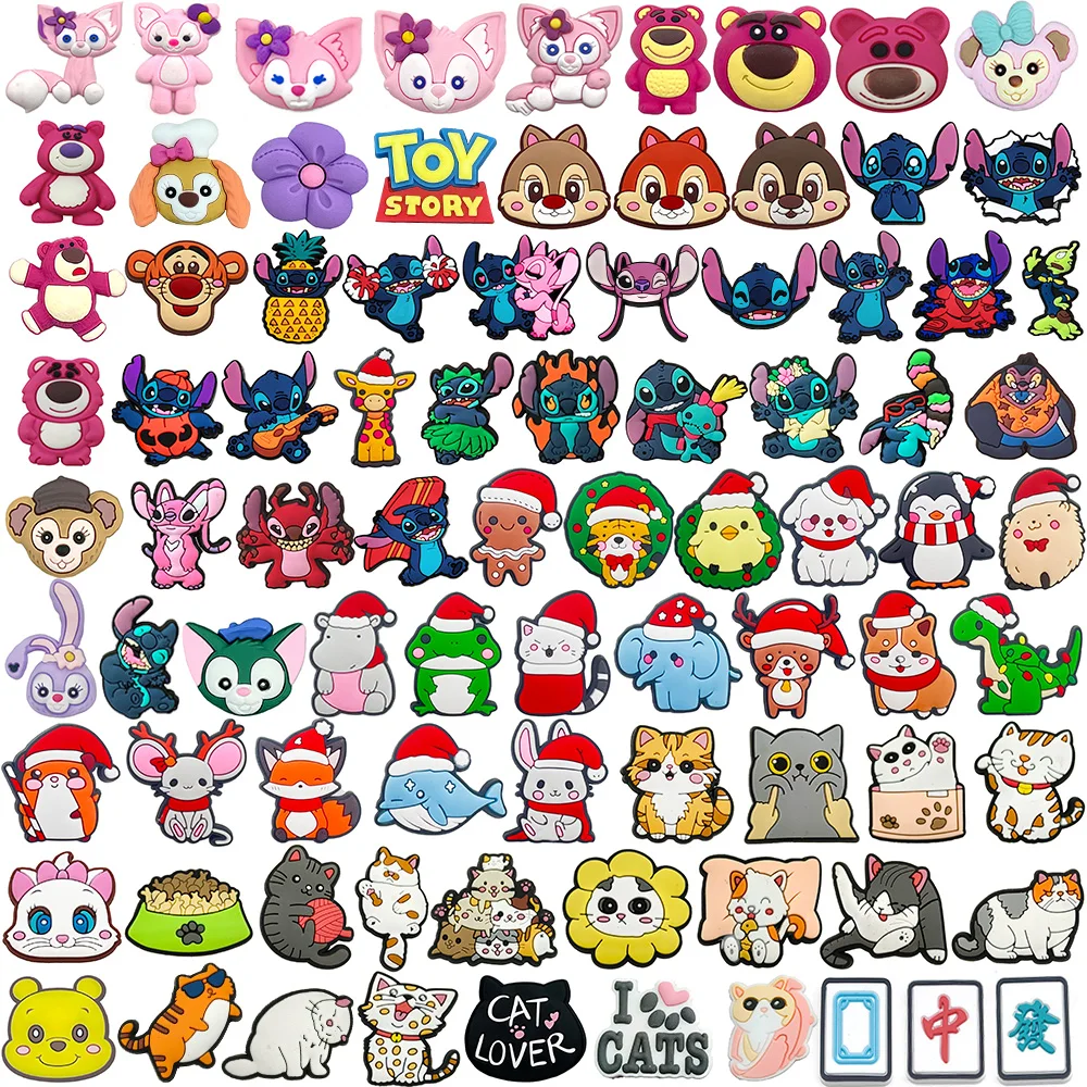 87pcs Set Cute little animals Potdemiel Disney Charms Accessories Wristbands Shoe Charms PVC Christmas Party Gifts