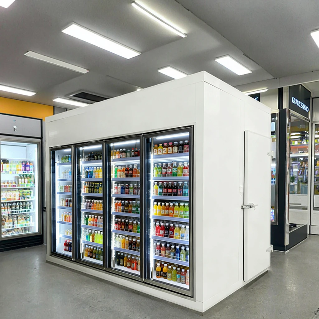 2025 New Display Walk in Cooler Cold Room Storage for Vegetables Fruit with Convenience Store