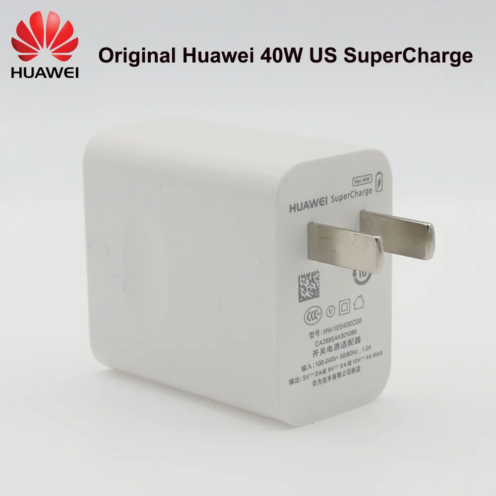 Original Huawei 40W US Super Charger Fast Charge 5A USB Type C Cable for Mate 20 30 40 50 P50 P40 P30 P20 Honor 20 30 V30 Pro