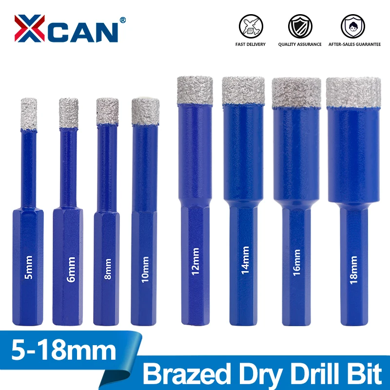 XCAN Diamond Brazed Drill Bit 5/6/8/10/12/16/18mm Hole Saw Cutter For Glass Marble Granite Brick Tile Ceramic Porcelain Concrete