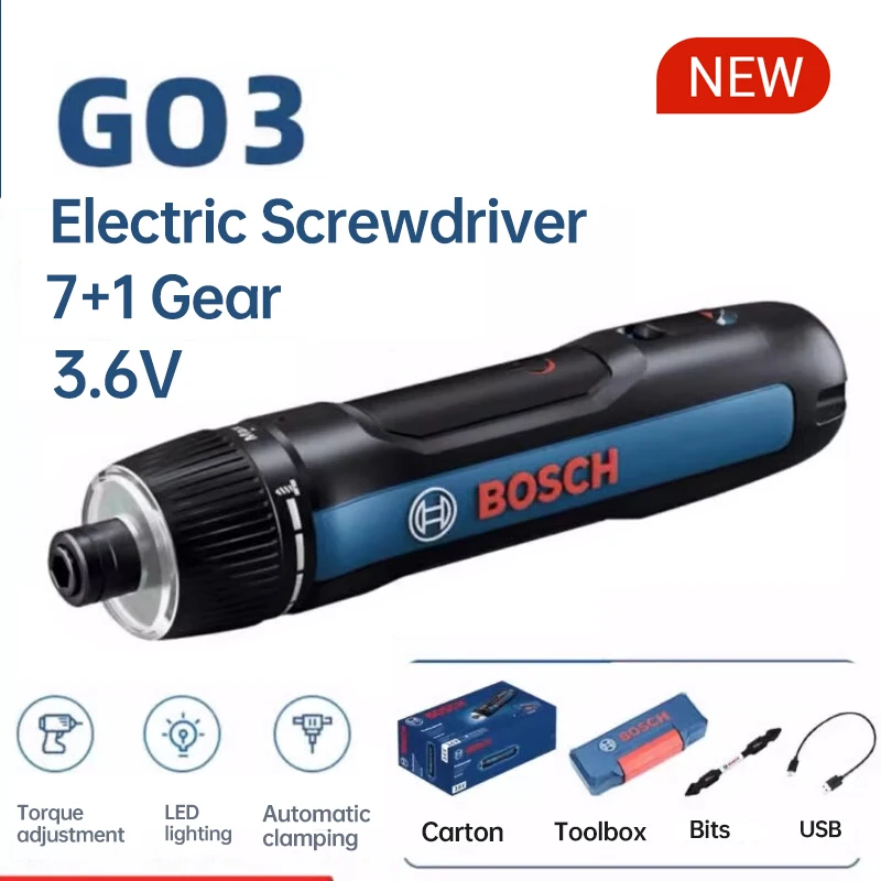 Bosch Go 3 Electric Screwdriver 1\'4 Rechargeable Automatic Screwdriver Hand Drill Bosch Go Multi-function Electric Power Tools