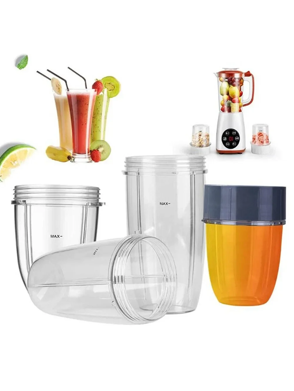 Hot Sale 18/24/32OZ Juicer Replacement Cup Transparent Plastic Mug for Nutribullet 900w 600w Bullet Juicer Home Kitchen Supplies