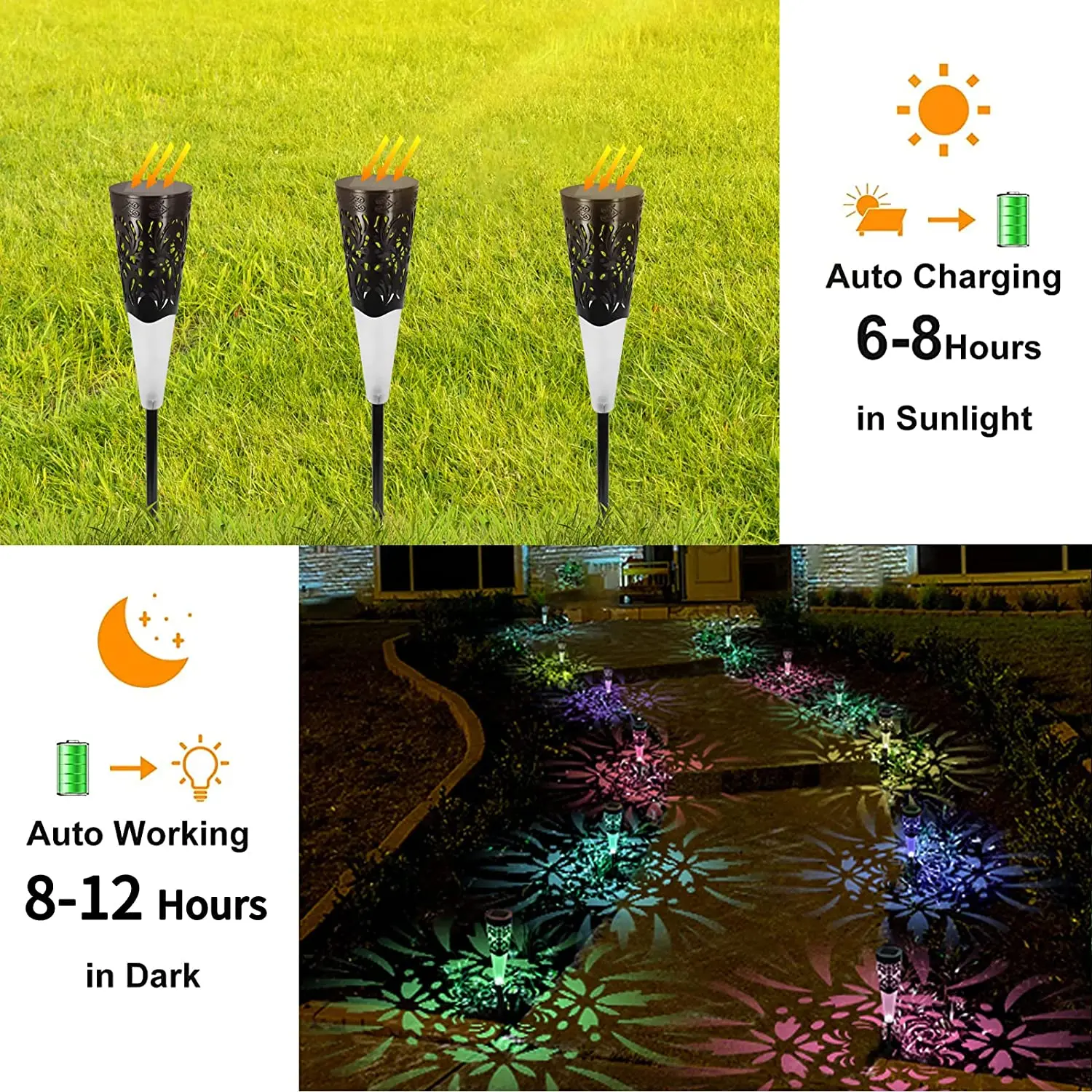 Luzes postas solares ao ar livre estacas decorativas iluminação led paisagem gramado caminho iluminação à prova dwaterproof água para quintal pátio decoração do jardim