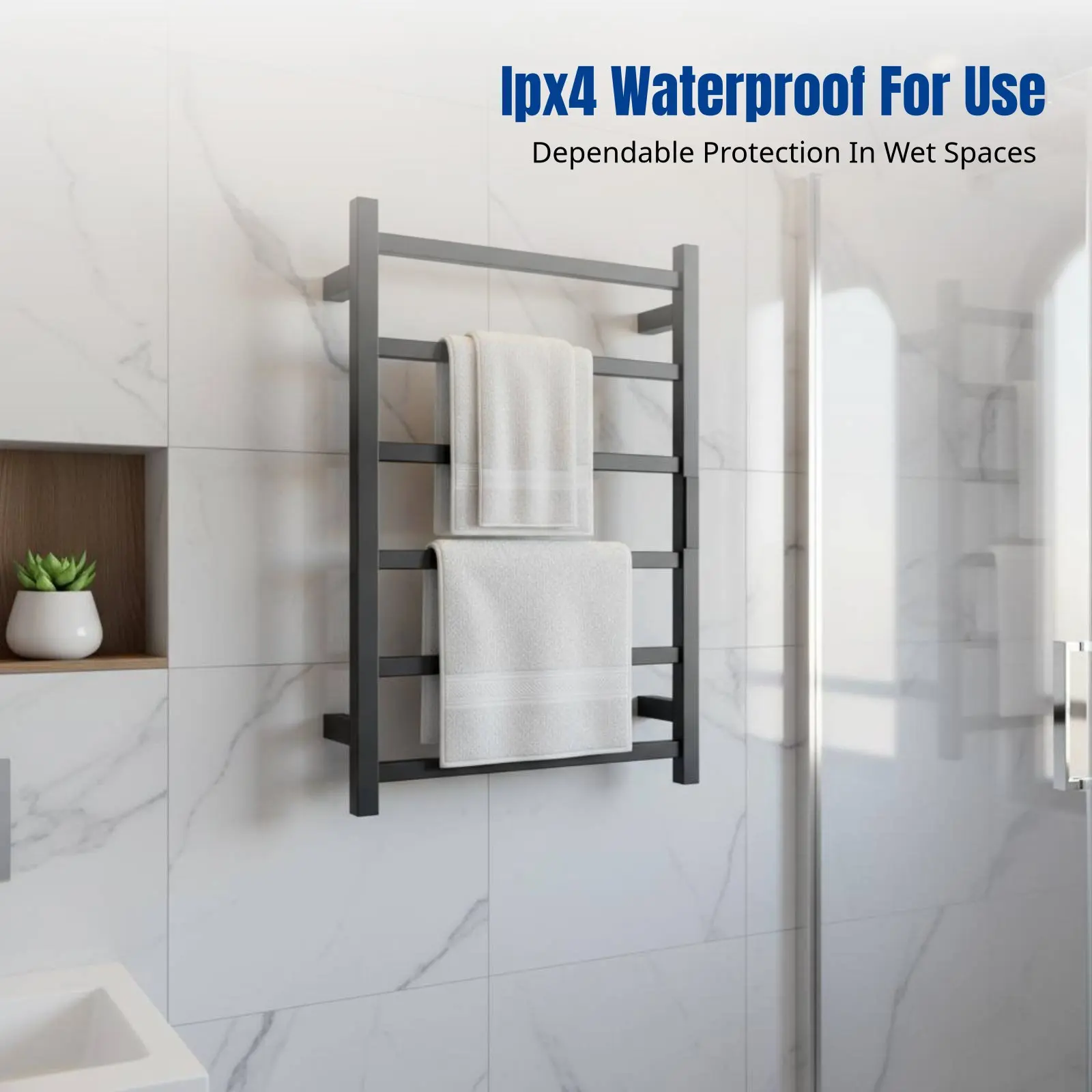 

Умная электрическая сушилка для полотенец, подогреваемый полотенцесушитель, нержавеющая сталь, быстрый нагрев, водонепроницаемый, цифровой дисплей, современный дизайн для ванной комнаты